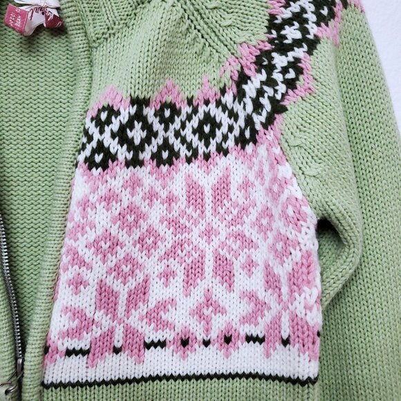Vintage Heirloom Fair Isle Full Zip Nordic Y2K 90's Cardigan Sweater Size Small - Picture 8 of 15